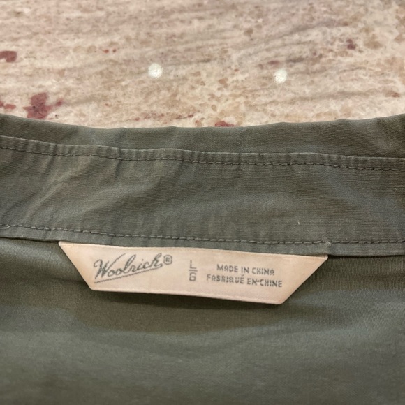 Woolrich army green lightweight pea coat size L - Picture 10 of 12